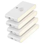 4 Pack Motion Sensor Night Light with Dusk to Dawn Sensor, Rechargeable Motio...