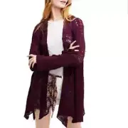 Free People Woman XS Plum In My Element Kimono Cardigan NEW