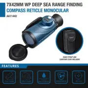 Barska Zoom 7x 42mm Waterproof Compass Range Finder Reticle Monocular AA11442