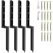 Fence Post Repair Kit, Heavy Duty Steel Ground Spike for Wooden Fence Post Re...