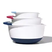 3pc Oxo Good Grips Food Mixing/Serving Bowl Set Baking/Cooking Pouring Container