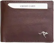 [Generic] Aboriginal Wallet - Leather - Kangaroo - Dark Brown 2 - Australia, Indigenous, Aboriginal Art