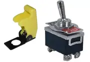 1 PC DPST SAFETY TOGGLE SWITCH 20AMP@125VAC WITH YELLOW COVER #66-1804/66-5017