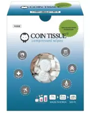 COIN TISSUES_Compressed Towels with 1 Carrying Case_Toilet Paper Tablets_500pc