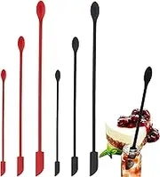 Mini Spatula Silicone, 6 PCS Jar Spatula Last Drop Small Spatulas, Reusable Double-Ended Tiny Silicone Spoon Spatula for Kitchen and Beauty