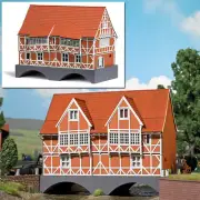 Busch 1656 HO Scale Half-Timber Wismar Bridge House -- Laser-Cut Kit