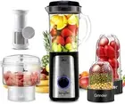SANGCON 5 in 1 Blender and Food Processor Combo for 4 Cups & 3 Blades