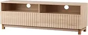 Artiss TV Unit Cabinet Entertainment Units, 150cm Length Wooden Stand Table Cabinets Storage Shelf Organiser Cupboard Home Living Room Bedroom Furniture, with 2 Drawers and Cable Management Holes Pine
