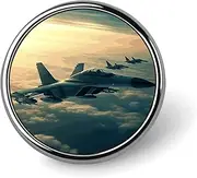 [FZMVSQH] Aircraft Fighter Jets Printed Round Button Pin Badges Metal Pinback Buttons 1 Inch Pins for Hat Shirt Clothing Bags Decoration, Circular, Aluminum