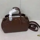 COACH CU066 Empire Carryall Bag Leather Brass coffee New Outlet