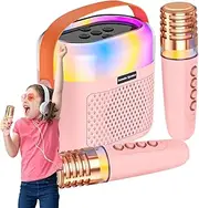 Karaoke Machine For, Microphone and Speaker Set, Karaoke Machine for 1200mAh for Singing, Home Karaoke System with 2 Wireless Microphones, Family Karaoke Set
