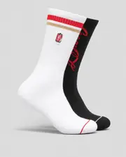 [FOOT-IES] FOOT-IES Men's Coke Can Sneaker Socks 2 Pack in White/Black Size Medium/Large M/L White/Black