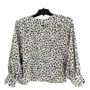 Nine West NWT Women's Cheetah Animal Print Blouse Mob Wife Size Small
