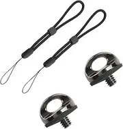 TECDW 2PCS Stainless Steel Round Screw with Hand Wrist Strap Sling, 1/4" Mounting Screws, Camera Screw Holder, 1/4-20 Thread Fixing Screws for Selfie Sticks, Tripod, DSLR Cameras (Round)