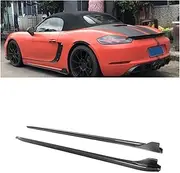 Carbon Fiber Car Side Skirts Compatible for Porsche/718/Boxster/Cayman 2016-2019 Extension Lip Door Steps Panels Spoiler