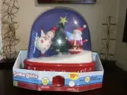 New Gemmy Let It Snow Animated snow globe xmas light up with Christmas songs