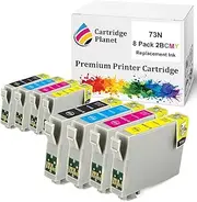 Cartridge Planet 8 Pack (2BK,2C,2M,2Y) Compatible Ink for Epson 73N T1051 T1052 T1053 T1054 for Epson Stylus C110 C79 C90 CX3900 CX4900 CX5500 CX5900 CX6900F CX7300 CX8300 CX9300F NX220 T20 T21 TX10..