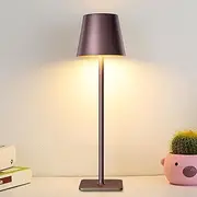 Cordless Table Lamp,Portable LED Desk Lamp Battery Operated Table Light 5000mAh 3 Color Stepless Dimming Rechargeable Brown Touch Lamps for Bedrooms Restaurant Bars Party Camping