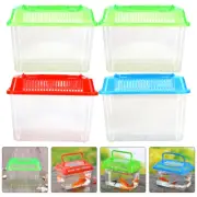 5 Pcs Portable Fish Tank Pet Box Travel Plastic Reptile Tortoise