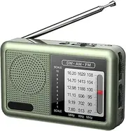 Small Shortwave Radio | Am Fm Weather Radio Rechargeable Portable Shortwave Radio - Great Reception Full Band Transistor Radio Earphone Jack Audio Equipment for Travel