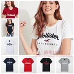 【轉角1892】HOLLISTER 女款純棉貼布刺繡LOGO字母圖案 圓領內搭女短T短袖T恤麋鹿 HCO 海鷗女生T恤