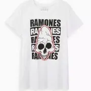 Torrid Ramones Conehead Skull Black and White Logo Plus Size Band Tee NWT