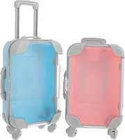 Veemoon 2pcs Box Mini Trolley Case False Eyelashes Travel Cases Empty Lash Containers False Eyelashes Travel Boxes Empty Eyelash Travel Containers Mini Luggage Makeup Cases Plastic