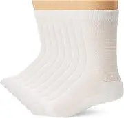 MediPeds Men’s Diabetic Extra Wide Non-Binding Top Crew Socks with COOLMAX Fiber 8 Pairs