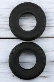 2 (TWO) ALTALINE SCOOTER WIRE BEAD TIRES 200 X 50 BLACK SLICK/SMOOTH TREAD.