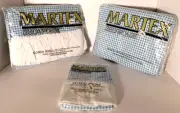 Vtg Martex Showcase Blue Gingham Check Twin Flat + Fitted Sheet Set + 1 Case NOS