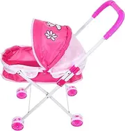 Dollhouse Stroller for Boys and Girls Pretend Play Doll Stroller Mini Shopping Cart Folding Toy Boys and Girls Toddler Grocery Cart Toy