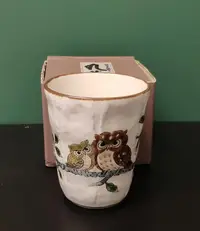 在飛比找Yahoo!奇摩拍賣優惠-日本 九谷燒 貓頭鷹 茶杯
