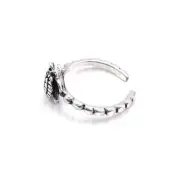 Solid Sterling Silver Sea Turtle toe ring Adjustable