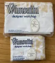 Vtg Wamsutta Christian Dior King 2 Pillow cases Queen Flat Sheet monogram