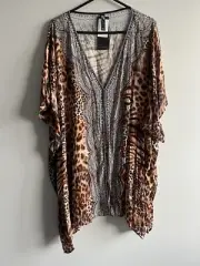 TS TAKING SHAPE Women’s Size OS, Kaftan, Open Jacket, Animal Print, NWT