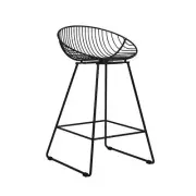 CosmoLiving by Cosmopolitan Counter Stool 18" Metal Wire Bar Furniture Black