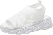 [DDWRGD] Comfort Summer Women Sandals, Wedge Open Toe Platform Sandals Casual Mesh Thick Soled Comfortable Sport Sandals