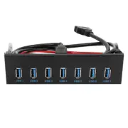 1X(7 Port USB 3.0 Hub 5Gbs 5.25inch CD-ROM Drive Bay CD ROM Front Panel for9372