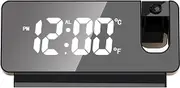 Portable Projection Alarm Clock Temperature Date Large Screen Display Digital Clock Projection On Ceiling Wall 180° Projector USB Powered Bedside Clock Quiet Sleeping Clocks for Home Bedroom
