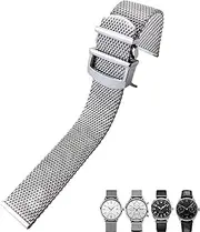 [VEVEL] Stainless Steel Watchband 20mm 22mm Suitable，For IWC Big Pilot Portfino Mark ⅩⅧ Watch Strap Solid Silver Wristband