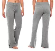 CYNTHIA ROWLEY 100% Cashmere Side Slits Casual Lounge Pants in Grey sz M, XL