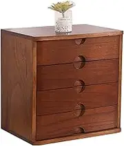 Wooden Desktop File Cabinet Storage Cabinet 4-Layer Desktop File Cabinet Data Cabinet Can Store A4 Paper Magazine Files (Size : 40×28×40cm)
