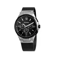 在飛比找momo購物網優惠-【LICORNE】質感米蘭織帶 紳士手錶 黑 LT163MW