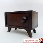 Mini Drawer Retro Table Teak Wood Storage Box Closet Accessory Thai Handicraft