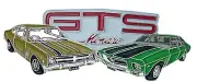 HT HK HG HQ GTS Monaro, gold & green cars lapelh/hat pin badge C020604