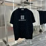 GIVENCHY 紀梵希 2024SS新款字母LOGO滿天星鑽純棉休閒百搭短袖 T恤男女同款