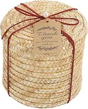 WATIIFUFU Box Office Organizing Wicker Storage Case Office Supply Storage Makeup Organizer Round Sundry Organizer Wicker Basket with Lid Desktop Storage Basket Woven Storage Case