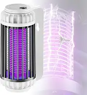 Bug Zapper Indoor/Outdoor,3000v Electric Bug Zapper,USB Rechargeable Fly Killer,5w Hanging Mosquito Zapper with LED Light&Large-Capacity 1200mAh Battery,for Home,Bedroom,Kitchen,Dark-Green