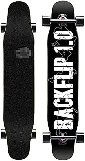 Sports Longboard Skateboard, 47" 7-Layer Hard Rock Maple Double-tilt International Black Pattern Professional Dance Board Longboard Suitable for Beginners Adults