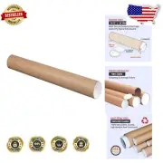 Lightweight, 100% Recyclable Kraft Mailing Tubes with Caps - 3" x 12" Value Set